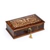 Amazing 18 Note Burl-Elm Grand Italian Arabesque Wood Inlay Musical Jewelry Box - Many Songs to Choose - Somewhere Out There (an American Tale) view 1
