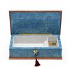 Gorgeous Italian Sea Blue 18 Note Grand Arabesque Wood Inlay Musical Jewelry Box - Many Songs to Choose - I'd Like to Teach The World to Sing view 3