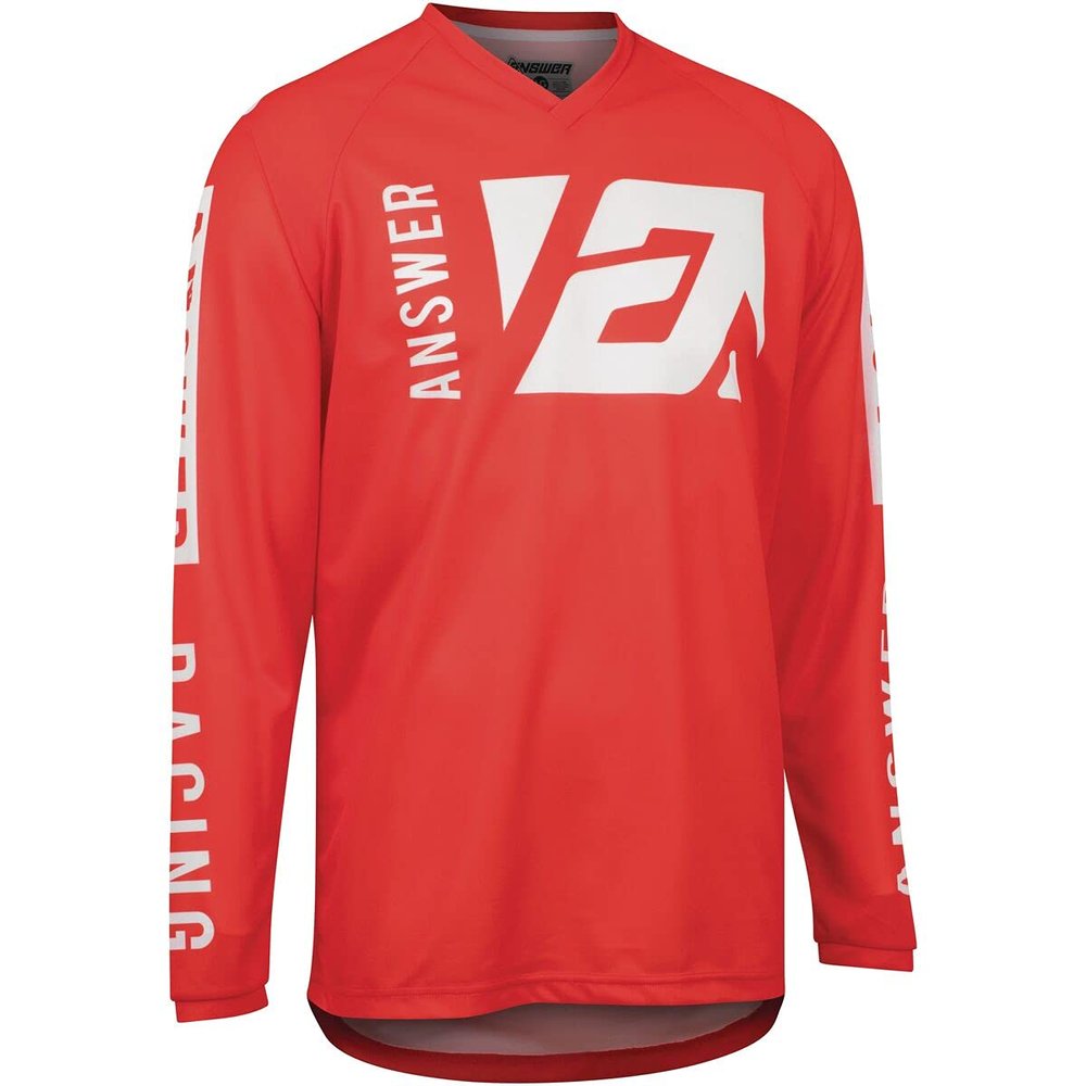 Answer Racing 446726 Men's Syncron Merge Performance Jersey, Answer Red/White, Youth M