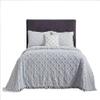 Better Trends 4 Pieces Set Chenille Bedspread King Size 100% Cotton Chenille Bedding Lightweight Bedding Geometric & Diamond Bedroom Decor Blue Charleston Collection view 2