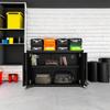 itbe Ready-to-Assemble Floating Garage Storage Cabinet - Wall Mount Garage Cabinet w/Lockable 2 Doors, 44 lbs Shelf Capacity, Removable Shelf, Small Steel Metal Cabinet(Black) view 2
