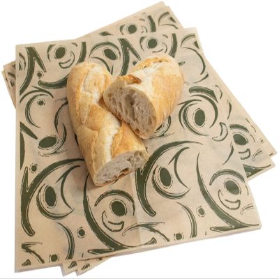 MADE IN USA 1,000 Sheets of Grease-Resistant Food Grade Waxed Kraft Deli Tissue Paper, 12" X 12" (Green Swirls)