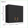 itbe for Home Ready-to-Assemble Wall Steel Cabinet with Two Doors (Black) view 2