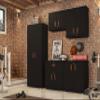 itbe for Home Ready-to-Assemble Wall Steel Cabinet with Two Doors (Black) view 3