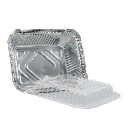EcoQuality [300 PACK 1.5LB Oblong Take Out Foil Baking Pans with Dome Lids Deep - 747 Aluminum Pan for Baking, Roasting, Potluck, Reheating, Catering, Party, BBQ, Baking