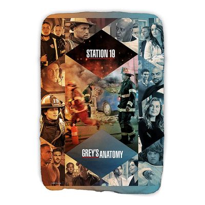 ABC Grey's Anatomy x Station 19 Sherpa Blanket - Officially Licensed - 37" x 57"