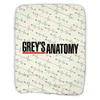 ABC Grey's Anatomy Heartbeat Pattern with Logo Sherpa Blanket - Officially Licensed - 50" x 60" view 1