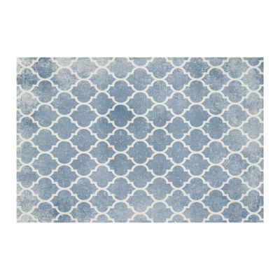 Carolina Creekhouse Vinyl Rug | Ava 042251CI | Vinyl Floor Mat | Decorative, Vintage, Waterproof, Eco-Friendly, Non-Slip | Blue, 3'x5'