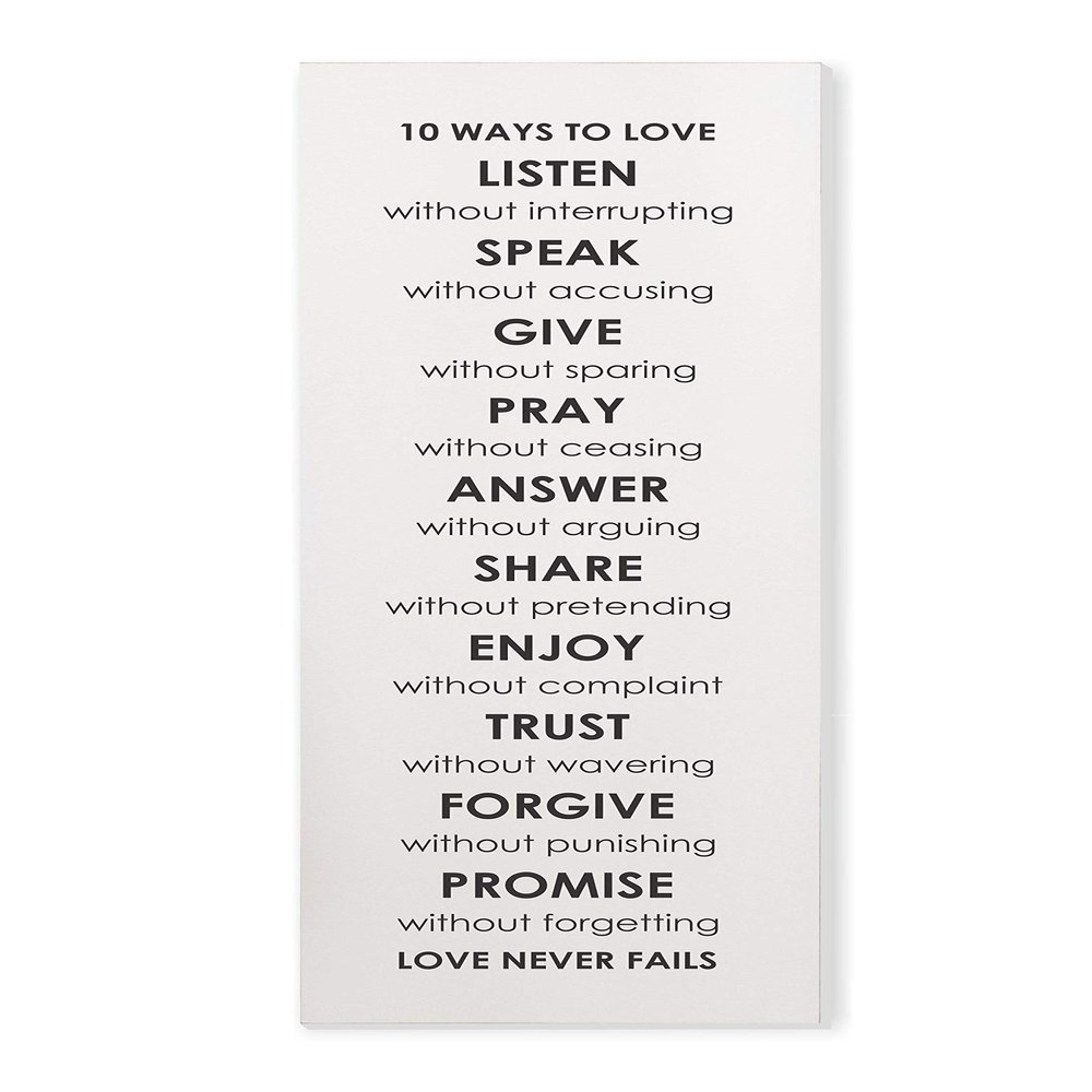 10 Ways To Love Block Wood Rustic Style Wall Dcor Sign 12x36