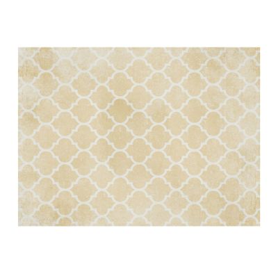 Carolina Creekhouse Vinyl Rug | Ava 043501CI | Vinyl Floor Mat | Decorative, Vintage, Waterproof, Eco-Friendly, Non-Slip | Yellow, 3'x5'