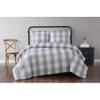 TRULY SOFT Everyday Buffalo Plaid Gray Polyester 3-Piece King Comforter Set, Plaid Themed, for Men and Women, Oeko-TEX Certified Confidence view 1