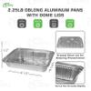 EcoQuality [200 Pack] 2.5LB Oblong Take Out Foil Baking Pans with Dome Lids Shallow - 788 Aluminum Pan for Baking, Roasting, Potluck, Reheating, Catering, Party, BBQ, Baking view 3