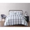 TRULY SOFT Everyday Buffalo Plaid Gray Polyester 3-Piece King Duvet Set, Plaid Themed, for Men and Women, Oeko-TEX Certified Confidence view 1