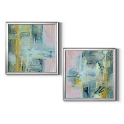 Renditions Gallery Canvas Wall Art Home Paintings & Prints Colorful Abstract Pictures Silver Framed Canvas Wall Hanging for Bedroom Dining Living Room Office Home Kitchen Modern Decorations - 22"x22"