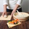 AIZYR Bamboo Sushi Rice Bowl Japanese Wooden Hangiri Sushi Oke Rice Mixing Tub for Sushi Restaurant Home Kitchen,42x10cm view 2