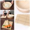 AIZYR Bamboo Sushi Rice Bowl Japanese Wooden Hangiri Sushi Oke Rice Mixing Tub for Sushi Restaurant Home Kitchen,42x10cm view 3