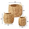 Artera Large Wicker Storage Basket - Set of 3 Woven Water Hyacinth Blanket Baskets with Handle, Natural Nesting Storage Bins for Living Room, Bedroom, Bathroom or Laundry Room view 2