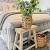 Artera Large Wicker Storage Basket - Set of 3 Woven Water Hyacinth Blanket Baskets with Handle, Natural Nesting Storage Bins for Living Room, Bedroom, Bathroom or Laundry Room view 4
