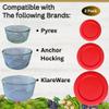 2, 4 & 7 Cup Red Replacement Lids/Covers for Pyrex, Anchor Hocking & KlareWare Storage Bowls *Lids Only Glass Container Not Included* (3 Pack *One of Each Size*) view 4