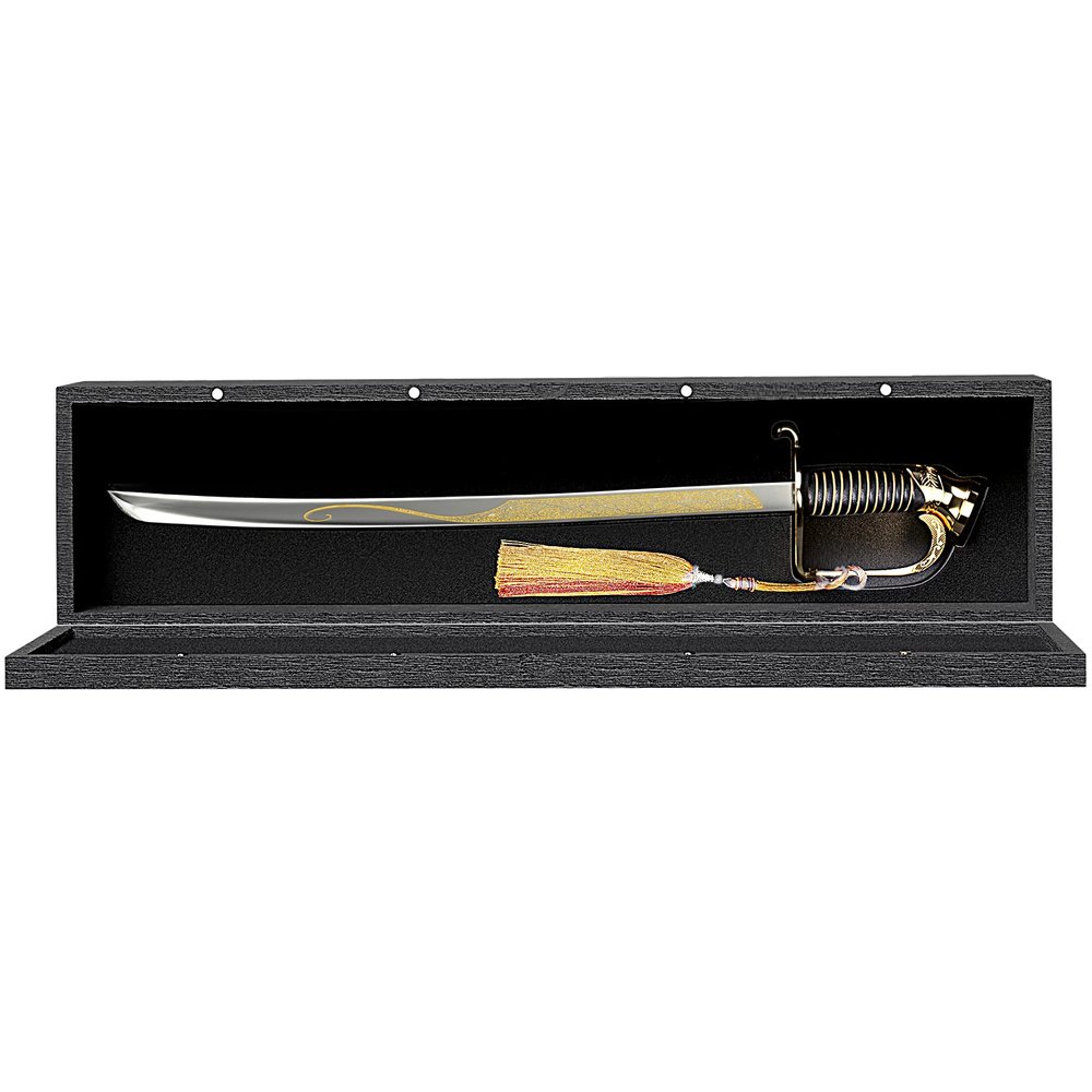 Resafy Champagne Saber with Golden Handle Champagne Wine Opener With Wooden Gift Case