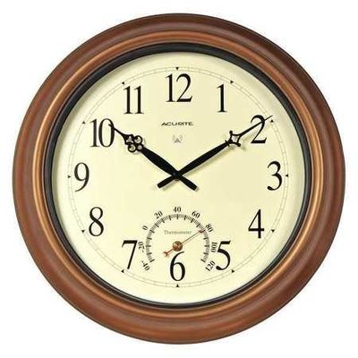 Brown Abs Plastic Frame,18 in Round Arabic Wall Clock,2041002956