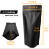 Chamigon 100 Pack Matte Black Mylar Stand Up Bags - 6.3x9.4 Inches Smell Proof Resealable Pouch Bag, Heat Sealable Foil Packaging Zipper Pouches for Food Storage view 2