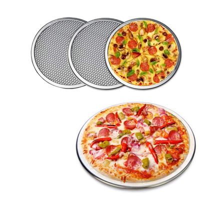 3 Packs Aluminum Alloy Pizza Pan with Holes, 19 Inch Commercial Grade Pizza/Baking Screen for Oven Round Pizza Crisper Tray Pizza Baking Tray for Home Restaurant, Seamless (19-Inch, Pack of 3)