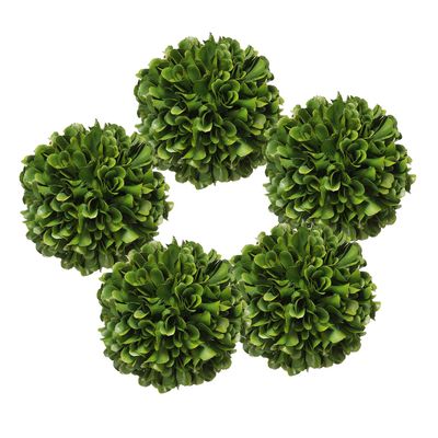 A&B Home Set of 5 Artificial Boxwood Balls Artificial Plants Indoor Outdoor Artificial Greenery Faux Green Moss Balls Topiary Ball Front Porch Decor Decorative Balls for Bowls Table Centerpiece 4"
