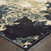 HomeRoots 3' X 6' Ivory Navy Abstract Marble Indoor Area Rug view 3