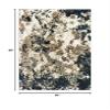 HomeRoots 5' X 8' Ivory Navy Abstract Marble Indoor Area Rug view 2