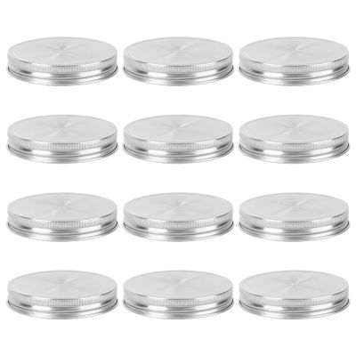 12pcs Sealing Lid Leakproof Cover Home Use Jar Lid Stainless Steel Jar Lid