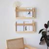 FIRADE Wall-Mounted Magazine Holder With PU Leather Strap,Wood Magazine rack,File Organizer For Entryway, Office,Living Room, Waiting Room, Kids room,2 Pack (17.3" x 3.5" x 10.6 ") view 1