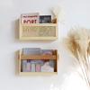 FIRADE Wall-Mounted Magazine Holder With PU Leather Strap,Wood Magazine rack,File Organizer For Entryway, Office,Living Room, Waiting Room, Kids room,2 Pack (17.3" x 3.5" x 10.6 ") view 4
