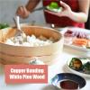 AIZYR 11 Sizes Wooden Hangiri Sushi Oke Rice Mixing Bowl Tub Rice Making Pan with Copper Banding Home Kitchen Tool for Sushi Restaurant,72x16cm view 2