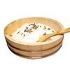 AIZYR 12 Size Japanese Wooden Rice Mixing Bowl with Copper Banding, Hangiri Sushi Oke Rice Mixing Tub Home Kitchen Serving Tool,33x7.5cm view 1
