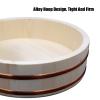 AIZYR 12 Size Japanese Wooden Rice Mixing Bowl with Copper Banding, Hangiri Sushi Oke Rice Mixing Tub Home Kitchen Serving Tool,33x7.5cm view 3