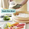 AIZYR 11 Sizes Wooden Hangiri Sushi Oke Rice Mixing Bowl Tub Rice Making Pan with Copper Banding Home Kitchen Tool for Sushi Restaurant,42x10cm view 3