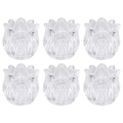 6pcs Glass Candle Cup Dining Table Decor Dining Room Table Decor Wedding ation Tealight Holder Wedding Home Ative Candle Cup Container Display