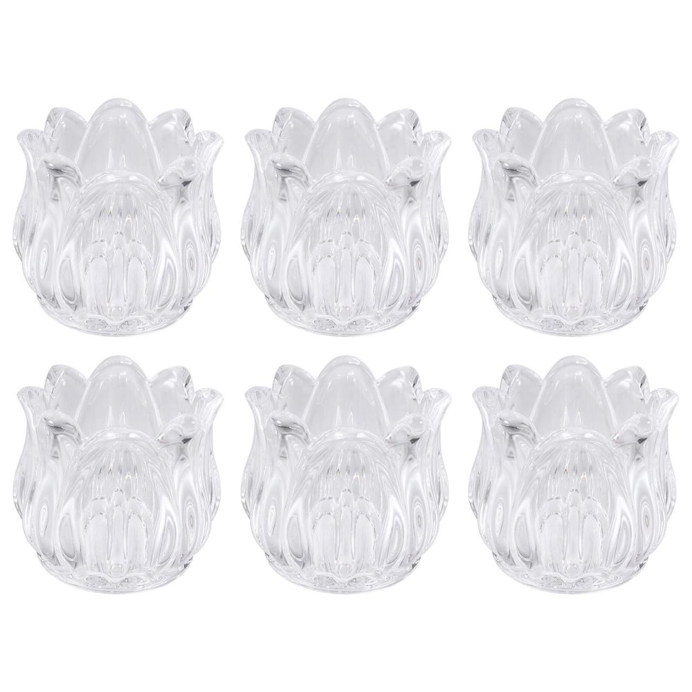 6pcs Glass Candle Cup Dining Table Decor Dining Room Table Decor Wedding ation Tealight Holder Wedding Home Ative Candle Cup Container Display