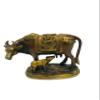 Antique Brass Holy Kamdhenu Kamadhenu Cow and Calf Sculpture - Lucky Figurine Idol statue for Home Decor Laxmi Ganesh Idol Pooja Gau MATA Good Luck Prosperity Diwali New Year Gift 6.1 inch view 1