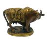 Antique Brass Holy Kamdhenu Kamadhenu Cow and Calf Sculpture - Lucky Figurine Idol statue for Home Decor Laxmi Ganesh Idol Pooja Gau MATA Good Luck Prosperity Diwali New Year Gift 6.1 inch view 4