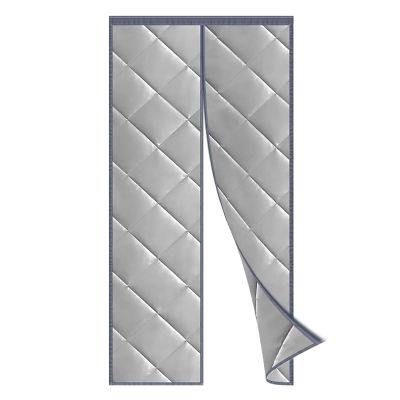 TYCIA Warm Windproof Door Curtain 31x79Inch, Heavy Duty Dustproof Door Curtains Thermal with Tape Magnetic Closure, Mute, No Gap, for Air Conditioner Heater Room/Kitchen. - Gray A