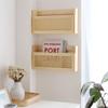 FIRADE Wood Magazine Wall Rack with PE Rattan Grid,Size 17.3" x 4" x 9.4",File Holder For Entryway,Living Room,Waiting Room,Kids room,Office view 3
