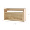 FIRADE Wood Magazine Wall Rack with PE Rattan Grid,Size 17.3" x 4" x 9.4",File Holder For Entryway,Living Room,Waiting Room,Kids room,Office view 4