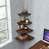 FUFU Round Hanging Wall Mounted Floating Shelves Storage Display Racks Bedroom Home Dcor3 Size (Size : 400 * 400 * 17mm) view 3