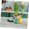 balacoo 2pcs Ceramic Rabbit Figurine Easter Bunny Figure Sculpture Ornaments Desktop Animals Ceramic Rabbit Statue Easter Party Favor (Mixed Color) view 3