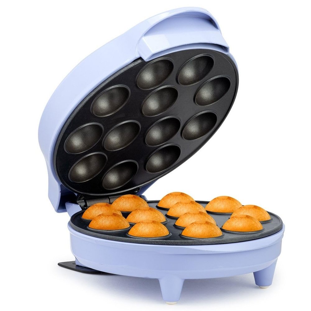 Holstein Housewares 12-Count Cake Pop Maker with Non-Stick Plates & Indicator Lights Bakes 12 Sweet or Savory Pops Fast, Perfect for Birthday Treats & Holiday Party Snacks, Lavender