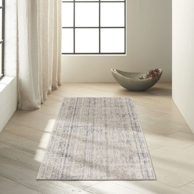 Calvin Klein River Flow Coastal, Nautical & Beach Beige Grey 2'3" x 7'3" Area Rug, Easy Cleaning, Non Shedding, Bed Room, Living Room, Dining Room, Kitchen (2x7)