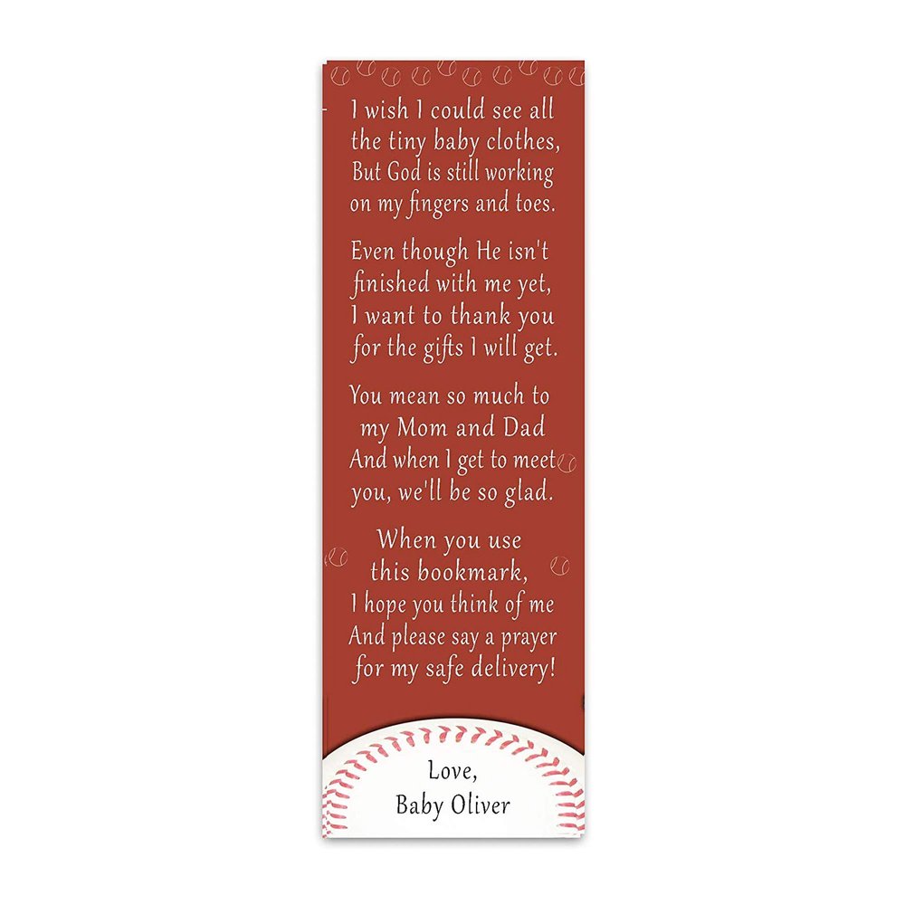 30 bookmarks baseball baby shower favors red white softball personalized