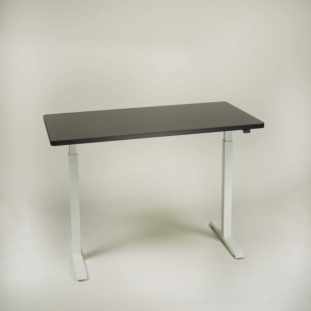 Albert Office KEEN 2 Electric Height-Adjustable Computer Desk (White/Black, 48 x 28 x 1)